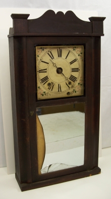30 hour wooden works mantel clock.
