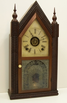 Mahogany Veneered OG Mantel Clock