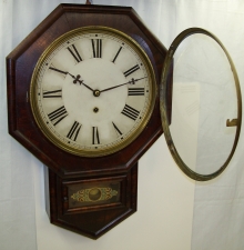 Rosewood Veneer Mantel Clock Octagon Dial front.